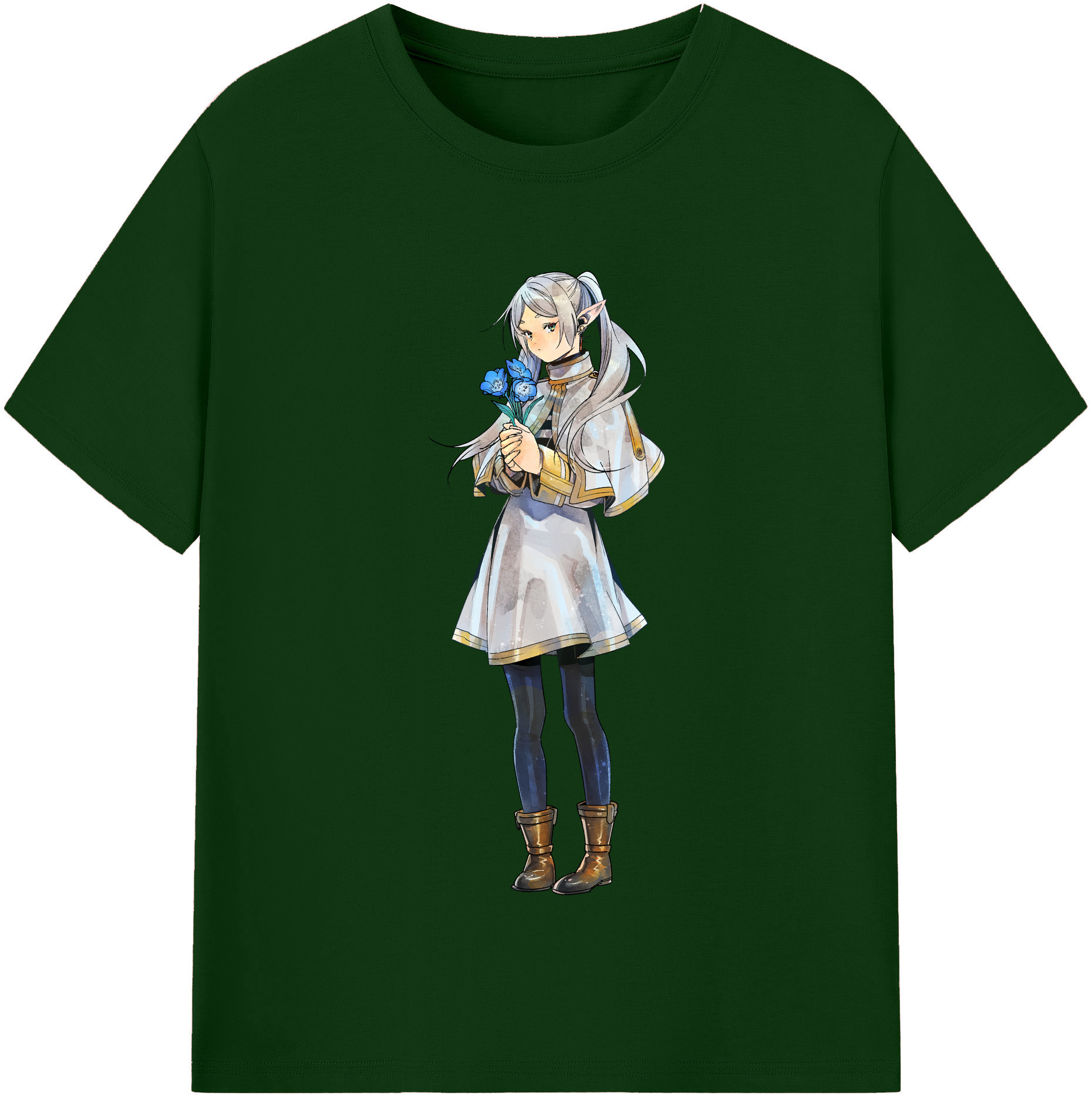 （画像用） 葬送のフリーレン Frieren 綿100％半袖Tシャツ（フロントプリント）